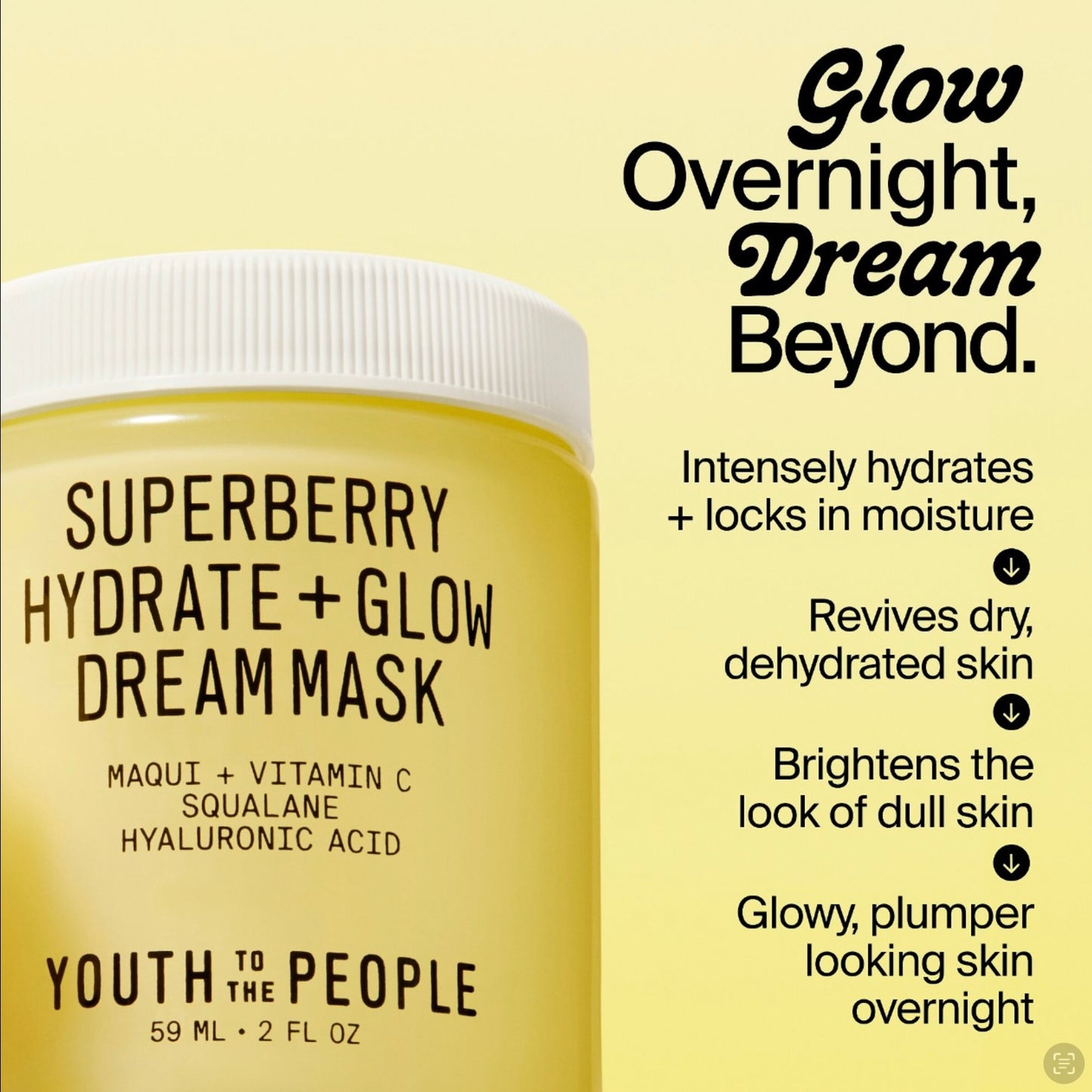 YOUTH TO THE PEOPLE - Superberry Hydrate + Glow Dream Night Cream + Mask with Vitamin C